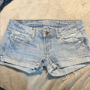 American Eagle Outfitters Distressed Light Blue Jean Shorts Sz 2